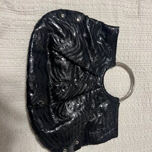 Express Black Textured Handbag
